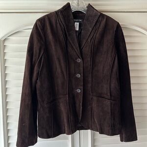 Shop Closing Jones New York Dark Brown Leather Jacket